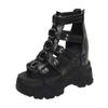 Fashion 2025 Women Thick Bottom Gladiator Shoes Woman Summer Chunky Sneakers High Platform Sandals Hollow Out 11CM Wedge Heels Beach
