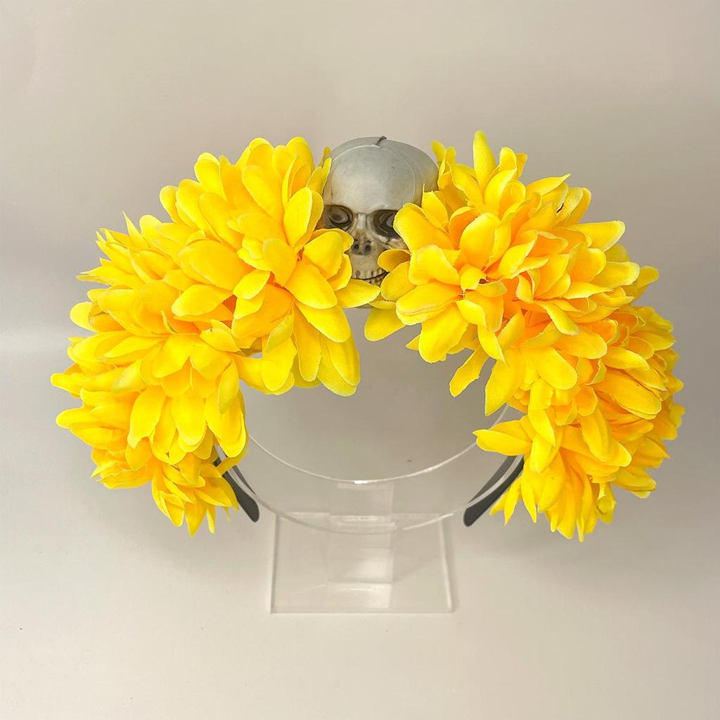 Halloween Flower Headband with Spider for Cosplay or Makeup Party