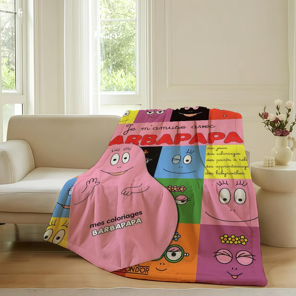 Kreskówkowa urocza Koc Barbapapa Na Sofę Biuro Łóżko Samolot Podróż Sen Czytanie Relaks Kemping Miękki I Ciepły