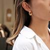Yori Delicate Shiny White Cubic Zirconia Spiral Teardrop Earrings for Women High Quality Stainless Steel Daily Jewelry Gift