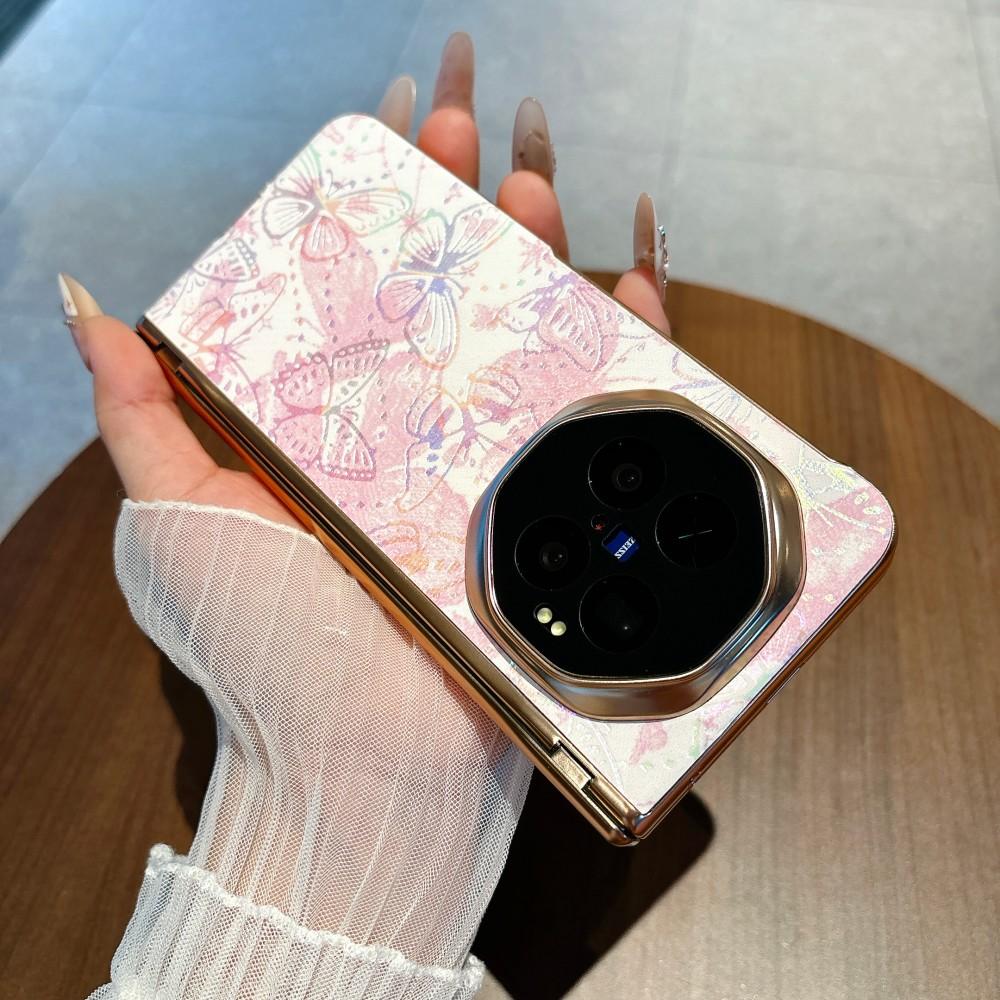 For VIVO X Fold 6 Colorful Butterfly Phone Case Front Protection Film PC Hard Shell Protection Hinge Shockproof Back Cover