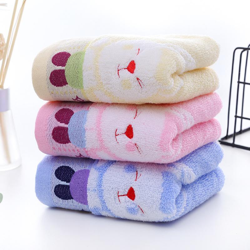 Double-sided 32-thread Baby Towel 25*50cm Soft, Absorbent, Thick, Suitable for Infants and Toddlers, with Embroidery Design