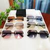 Modern Oversize Rimless Sunglasses For Men And Women Stylish Square Frameless Female Glasses Brand UV400