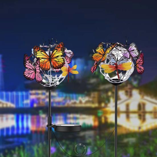 Lampă atractivă pentru gazon Fluture Fără cablare de instalat Necesar Creați atmosferă ușor