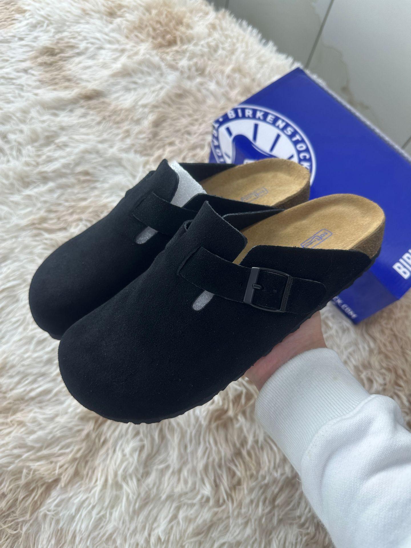 Zoccoli Unisex Birkenstock in Vera Pelle a Punta Chiusa con Plateau Vintage in Sughero 46