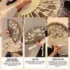 Lace Decorative Fans Folding Hand Fan Black White Dancing Fans Wedding Party Stage Performance Fan Gifts For Guest