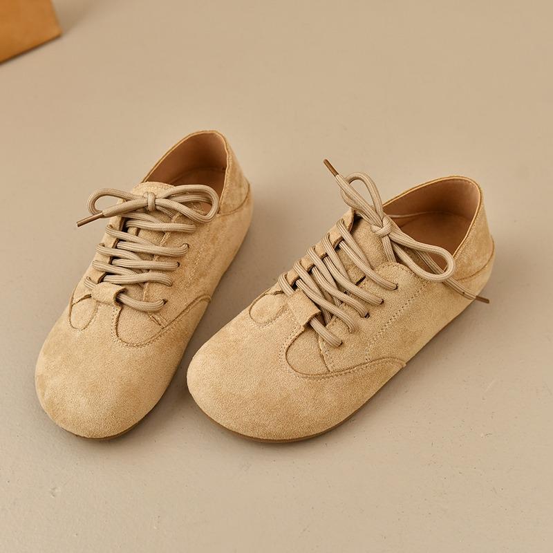 Fashion Lace Up Women's Flats Shoes Fashion Casual Sneakers 2025 Autumn New Running Shoes for Woman Suede Designer Zapatillas De Mujer