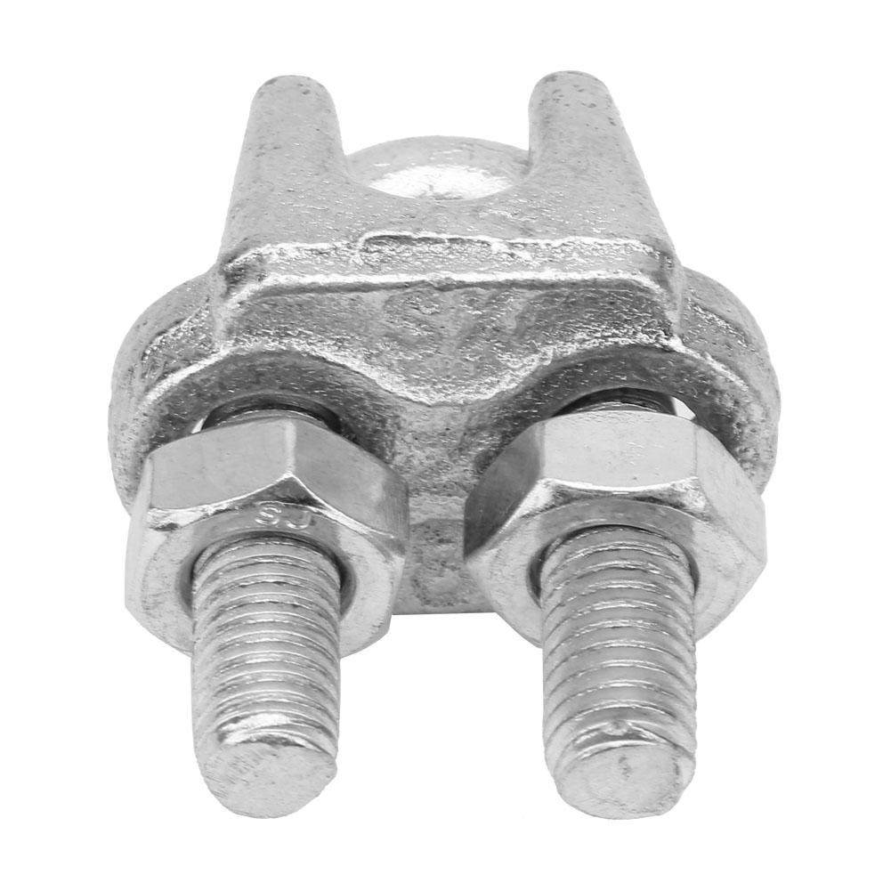 5 pcs Stainless Steel Clamp Wire Rope Clip Cable Clamp Fastener Silver (M6)