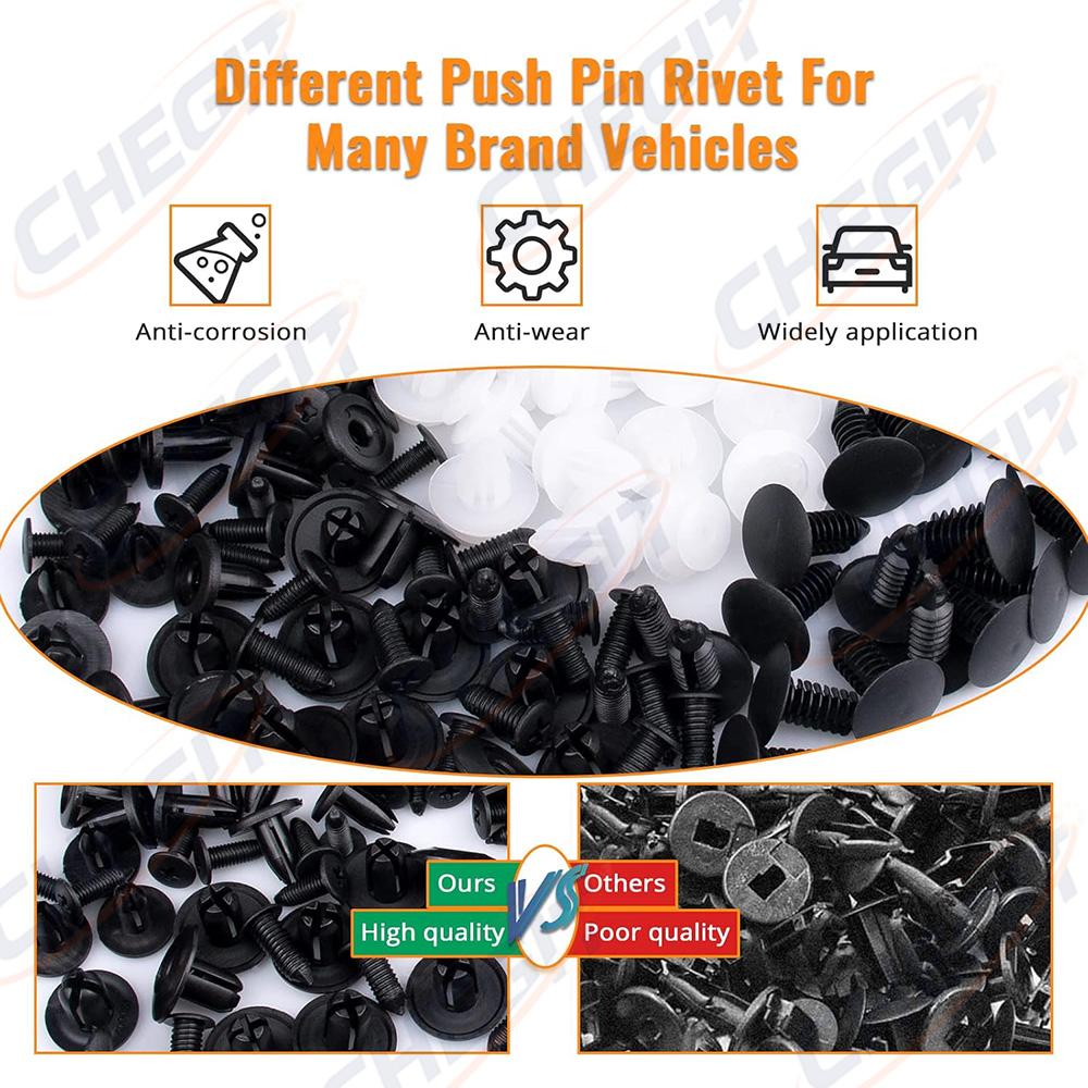 Car Plastic Retainer Clips100pcs Mixed Size Automobile Fender Push Pin Rivet Door Trim Panel Retainer Car Bumper Fasteners Tool