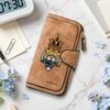 Tiger Crown Printed Long Wallet Casual Portable Forever Purse Stylish Faux Leather Cardholder