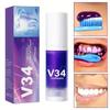 30ml V34 Purple Color Corrector Foam: Instantly Whiten Teeth, Deeply Clean & Remove Stains, and Freshen Breath - At Home or On-the-Go!