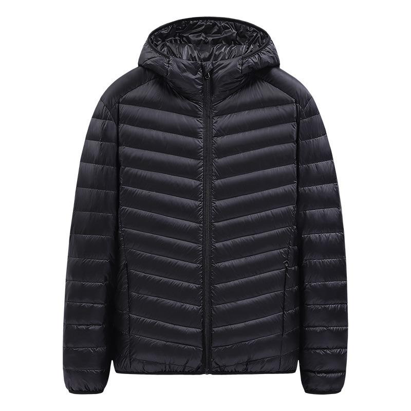Autumn and Winter New Fashion Hooded Men's Light and Thin Down Jackets Can Be Opened Two Short Styles, Trendy Casual and Versatile
