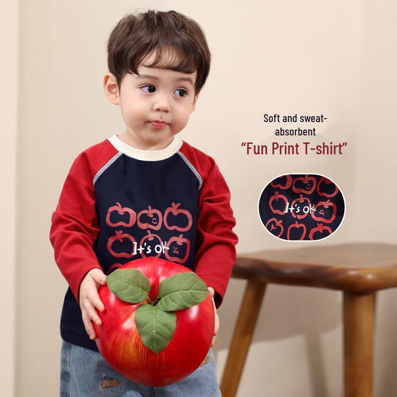 LUSON Boys Cartoon Color Block Long-Sleeve T-Shirt 73