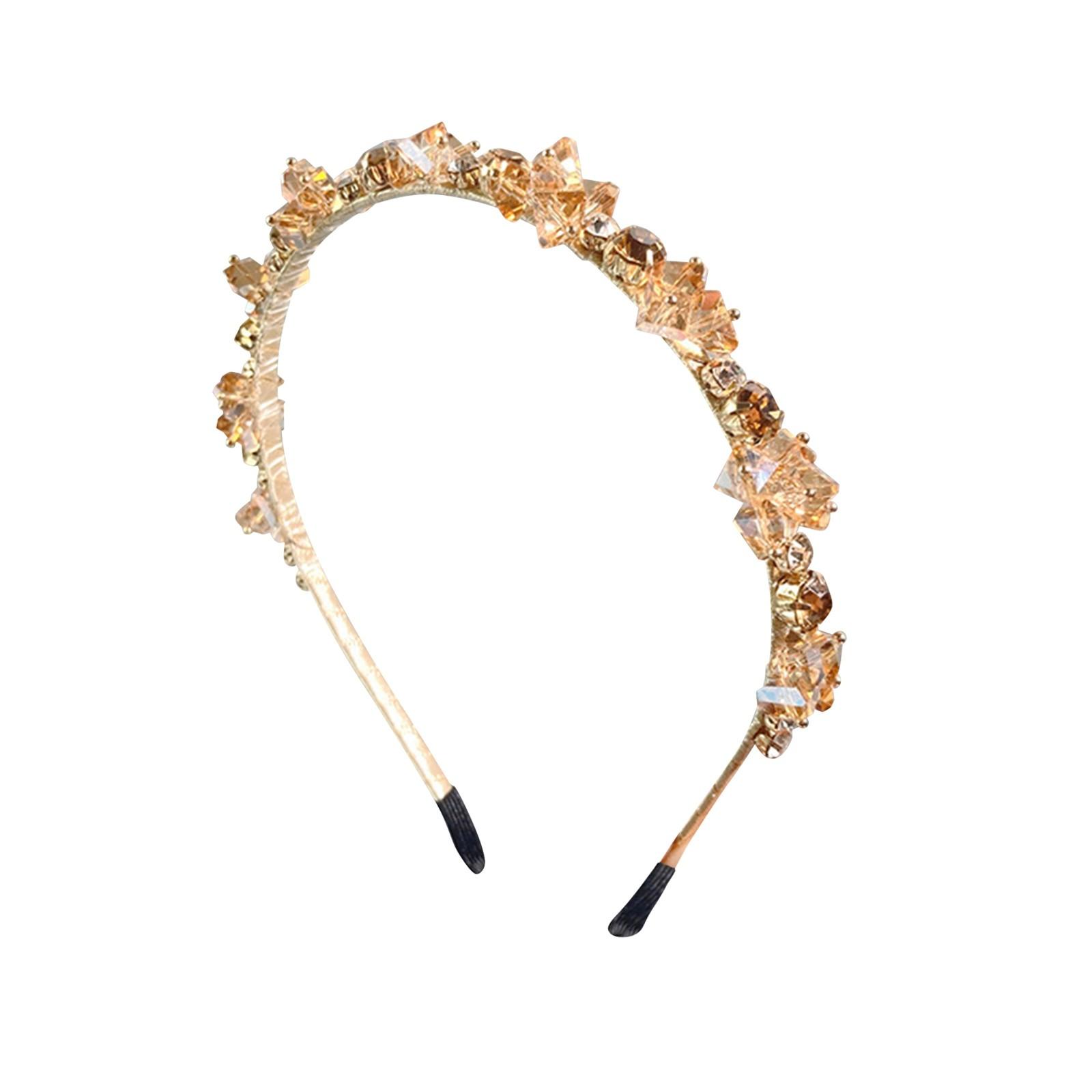 

Повязка на голову со стразами, элегантная французская повязка на голову, повязка на голову для банкета, повязка на голову для волос, женский головной убор One Size жёлтый