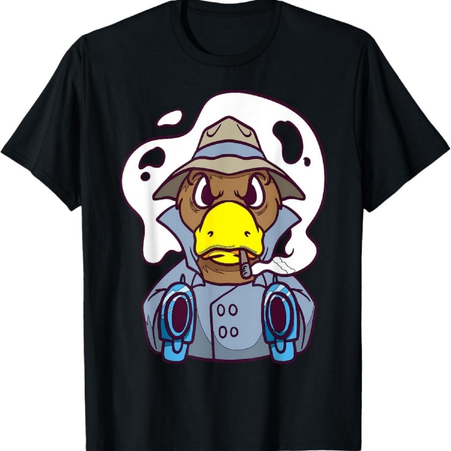 

Cartoon Detective Duck Illustration For Kids T-Shirt XXXXXL чёрный