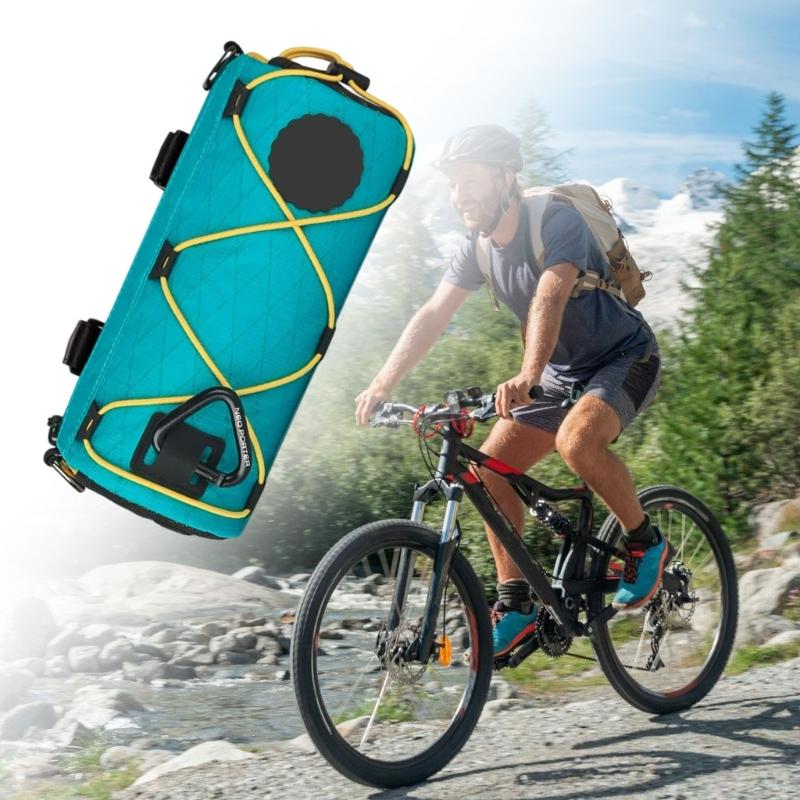 Road Bike Handlebar Bag Waterproofs Bike Front Bag Portable Cycling Pouch Large Capacity Bike Frame Tube Bag Enduring