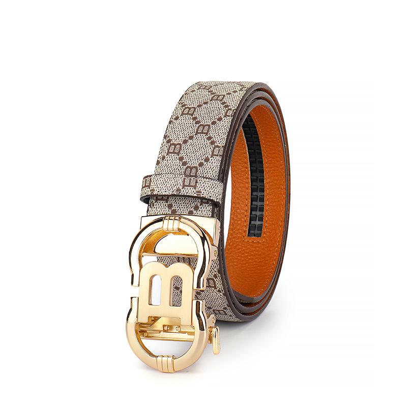 Four Seasons Available Belts Men'S Genuine Leather Automatic Buckle Waist Belt Head Layer Pure Leather New High End Business Pants Strap Trendy