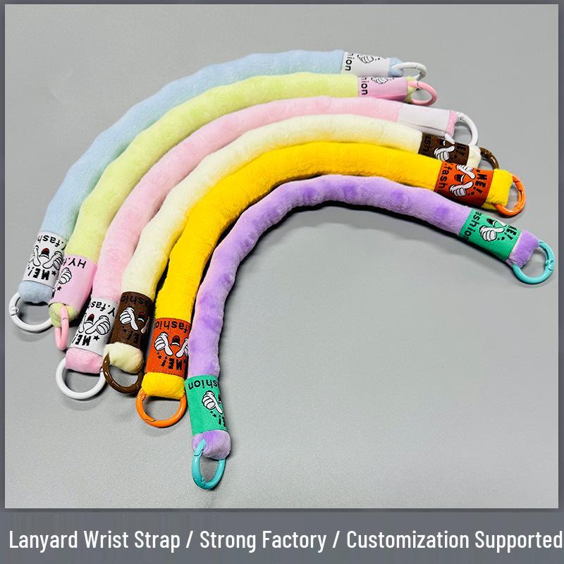 

Strong Cotton-Filled Short Lanyard Wrist Strap with Metal Buckle for Mobile Phones and Decorative Use