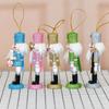 5Pcs Colorful Glitter Nutcrackers Figurine Wooden King and Soldier Festives Decors Hanging Ornaments For Holiday Parties