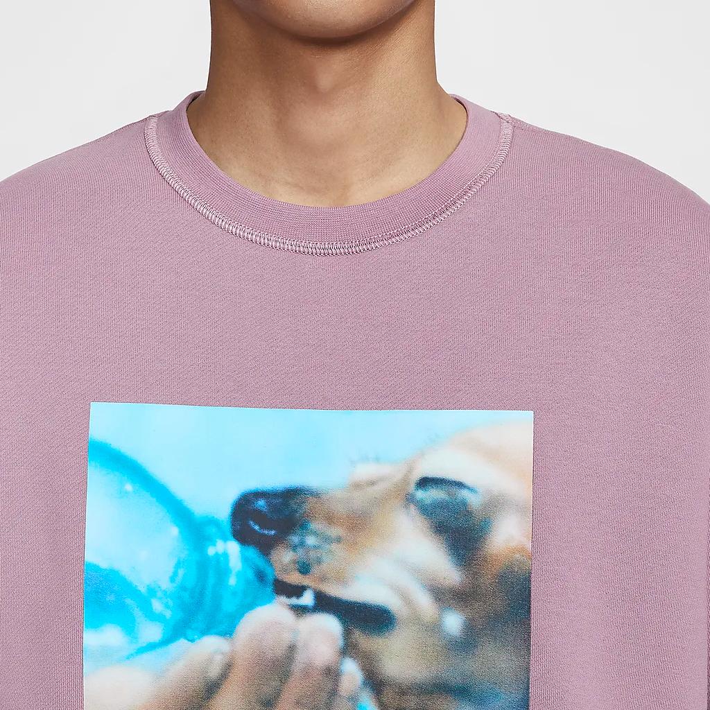 Nike SB Fleece Skateboard Crewneck Loose Long Sleeve Sweatshirt Unisex Sweatshirt Gray Purple Red HQ3038-523