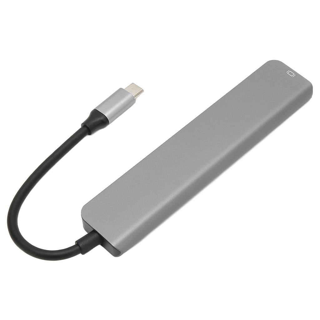 USB C Hub 7 in 1 Multiport Aluminum Alloy HD USB C to 4K 30HZ HD Multimedia Interface Ethernet to Usb Adapter