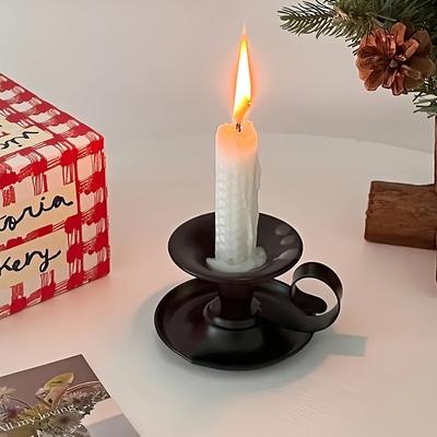 1 European-style Iron Candle Holder Simple Lightweight Luxury Metal Single-head Vintage Teacup Candle Stand