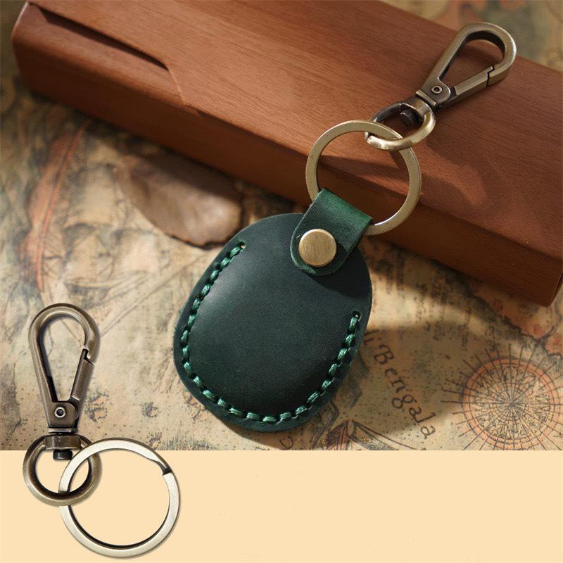 Schlüsselanhänger für Schutzhülle Retro Hochwertiger Leder-Schlüsselanhänger für Anti-Lost Tracker Lokalisator Gerät Zubehör