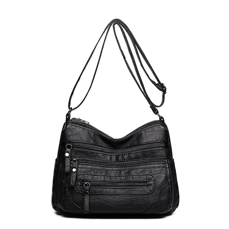 Neue Damen Schultertasche PU Weiches Leder Große Kapazität Umhängetasche Mode Einfach Mehrere Taschen Mehrschichtig Muttertasche für Frauen mittleren Alters