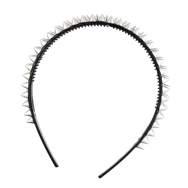 A52E Alternative Fashion Headbands With Edgy Metal Spikes Rocker Hair Accessory For Concerts Night Outs