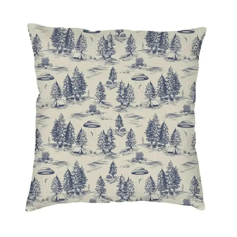 Toile De Jouy Sepia Vintage Pařížský Umělecký Design Čtvercový Povlak na Dekorační Polštář D Oboustranný Tisk Potah na Polštář pro Pohovku