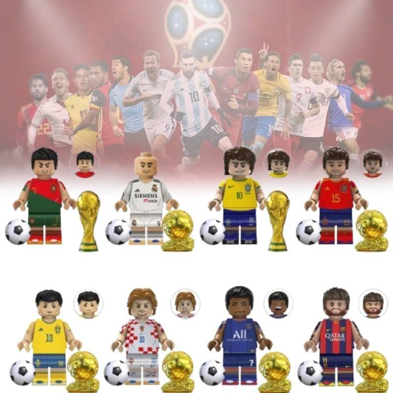 Soccer Star Series Team Building Blocks Set Small Plastic Pieces