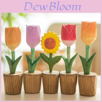 Wooden Sunflower Decor Figurine With Handcrafted Flower Carving For Gift Giving And Home Decor