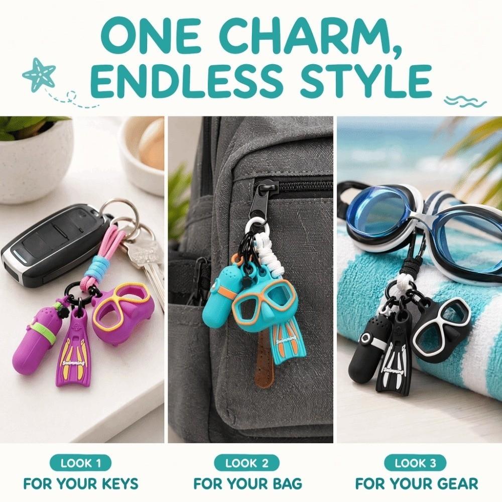 Funny Diving Series Keychain Creative Oxygen Cylinder Keyring Diving Enthusiast