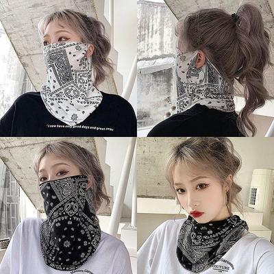 Sommer Stilvolle Sonnenschutzmaske Hip Hop Outdoor-Sportarten Gesicht Hals Schützender Schal Ohr-Bandana Reiten Eis-Seide Atmungsaktive Abdeckung