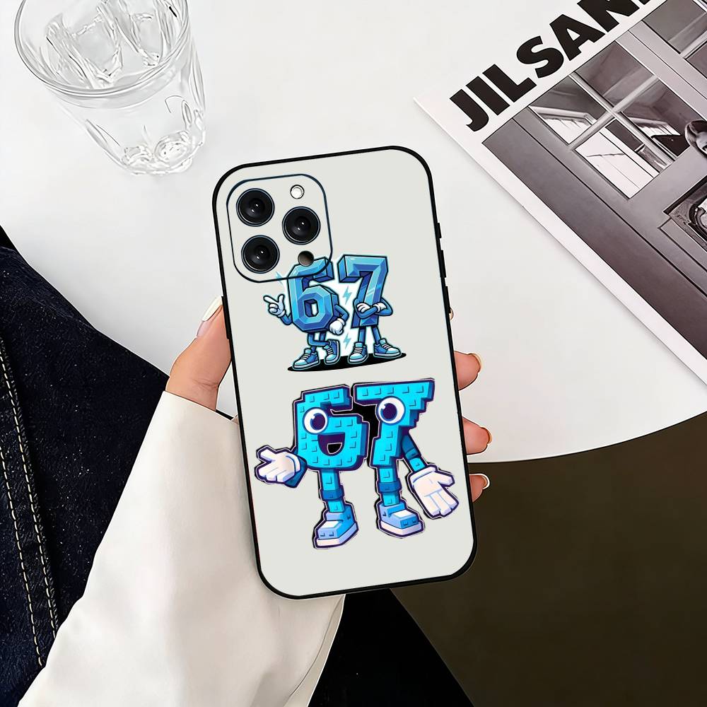 Six Seven 6 7 Phone Case For iPhone 17, 16,15,14,13,12,11 Plus,Pro Max, Others Soft Black Cover