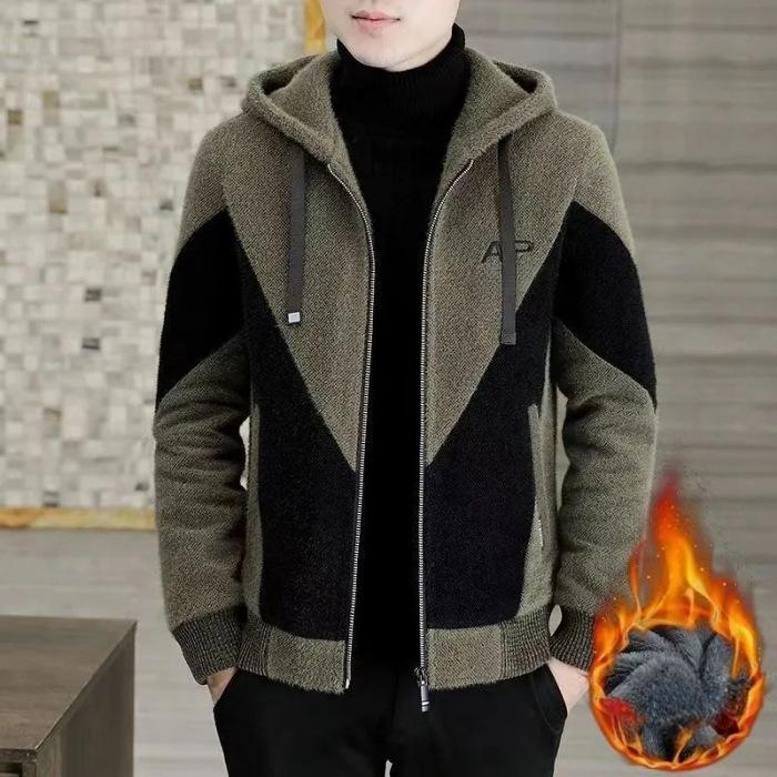 Autumn and Winter Trendy Hooded Woolen Coat for Men, Korean Casual Woolen Fabric for Winter Wear, Handsome Men s Windbreaker XXXXXL