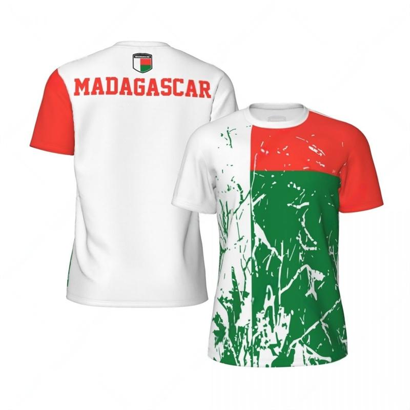 

Madagascar Flag Graphic Football Jersey Fashion National Emblem 3D Printed Sports T Shirt Casual Breathable Tees 4XL