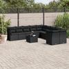 VidaXL Garden Lounge Set 11 Pcs with Cushions Black Braided Resin 3250084