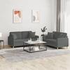 VidaXL Set of 2 Sofas Cushions Dark Grey Fabric 3202103
