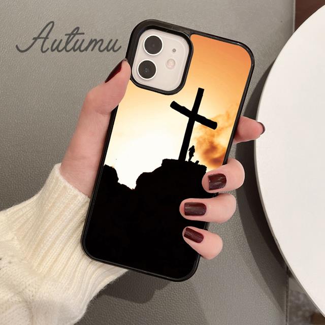Cross On Bible Christian Catholic Phone Case for iPhone 11 12 13 14 Pro Max Mini XR XS SE 2020 6S 7 8 Plus Galaxy S21 S22 Cover