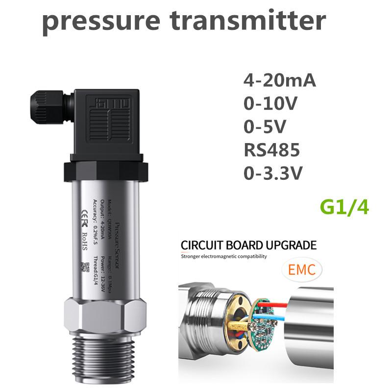 G1/4 10bar 20bar Pressure Sensor 4-20mA 0-3.3V Pressure Transmitter 4-20mA 0-10V 0-5V RS485 Digital Pressure Sensor Transducer rs485 DC24V