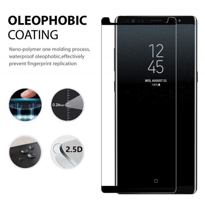 Film för Samsung Galaxy Note9 Härdat glas Skärmskydd, Härdat glas Film för Samsung Galaxy Note9 (6,4") - svart