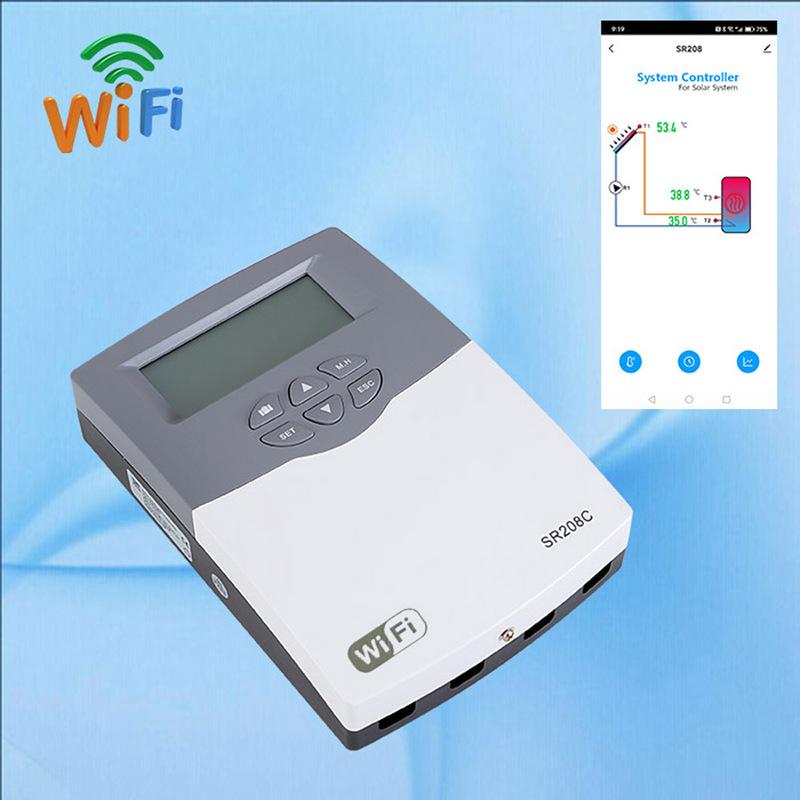 Aktualizace SR208C Solární regulátor ohřevu vody AC100-240V Extra platba Funkce WIFI volitelná