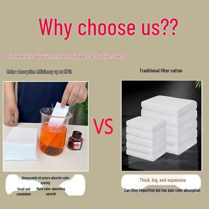 Aquarium Water Clarifier Pads - Eliminate Yellow and Green Stains for Clear, Purified Water
