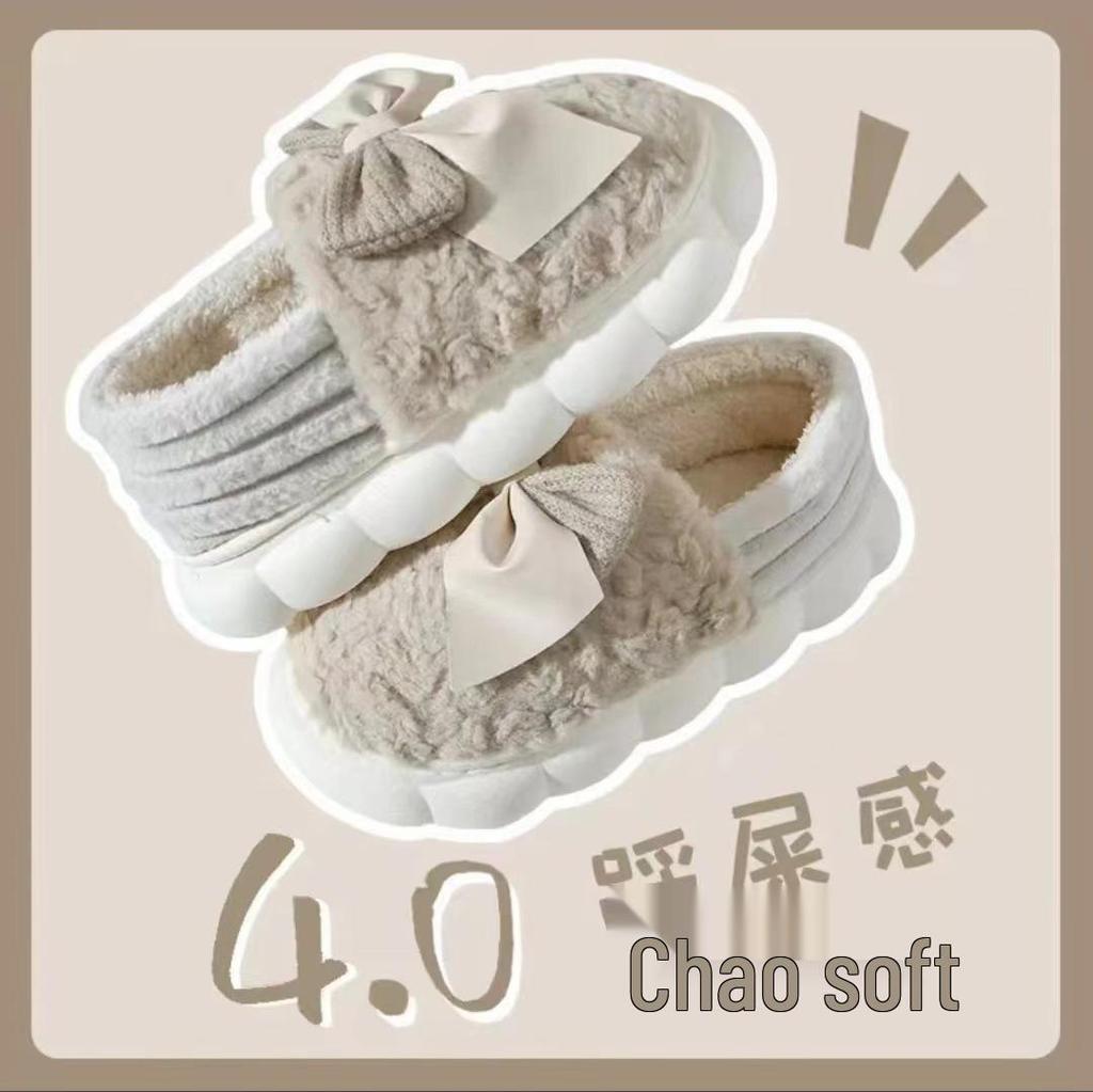 Men's and Women's Thickened Cotton Slippers: Fleece-Lined, Heel-Covering, Warm Indoor Shoes for Winter.