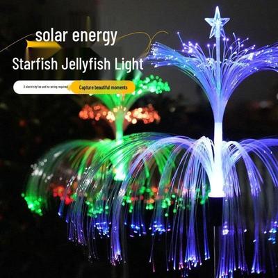 Outdoor Solar LED Fiber Optic Jellyfish Light - Decorative Lawn and Courtyard Lighting