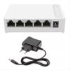 5 Port Gigabit Switch 10/100/1000M Home Network Hub with Power Cable, Office Ethernet Splitter, Switch Hub EU PLUG