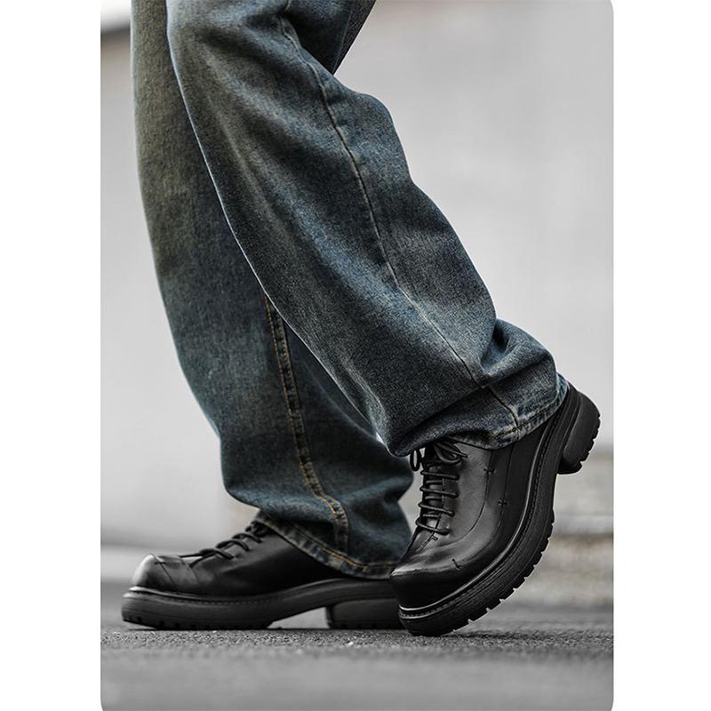 2026 Fashion Oxfords Shoes Mens Business Shoes Thick Sole 2.5cm Brand Party Male Footwear Brown Black Plus Size 45