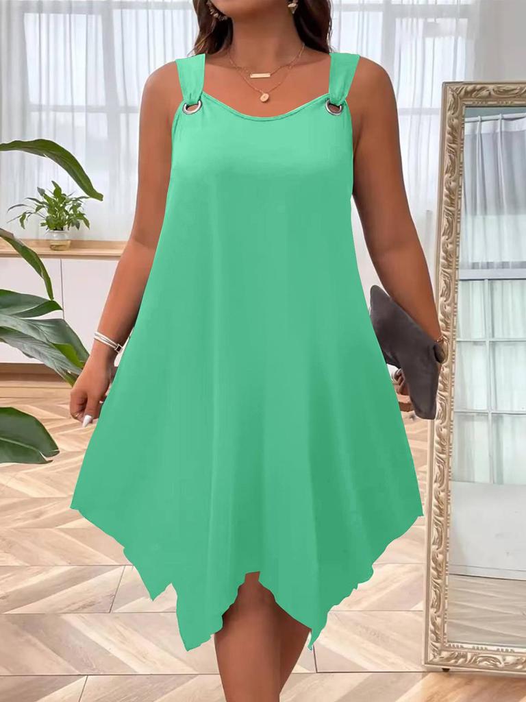 Summer Plus Size Women's Elegant A-line Sleeveless Dress