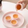Handmade Cerc Tea Cup Floral Design Chinese Sle Tea Set Accory for Brewing Tea Pink Color Gongfu Tea Drinking Cup